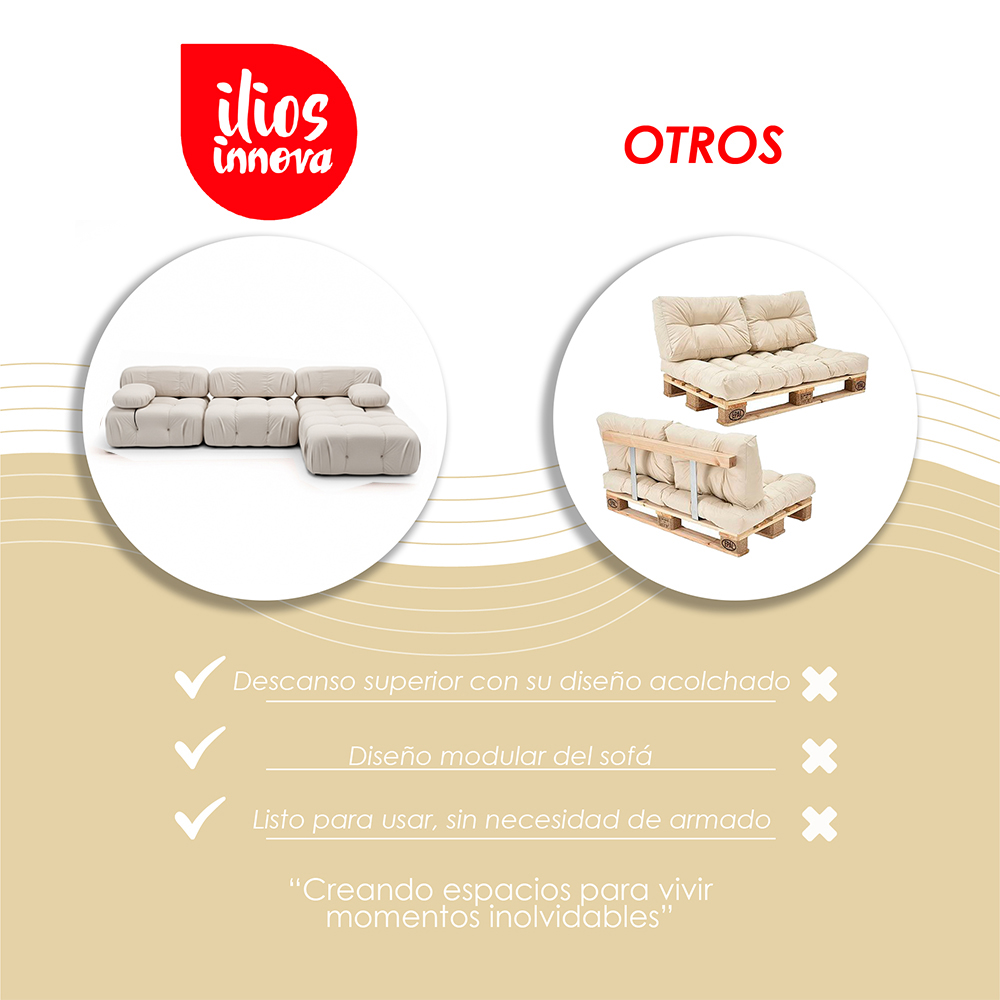 Sofá Florencia Beige 4 plazas