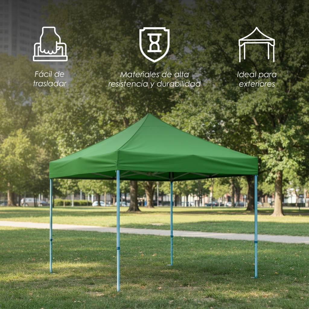 Toldo Plegable 3x3 Verde