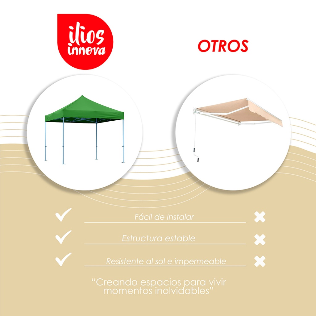 Toldo Plegable 3x3 Verde