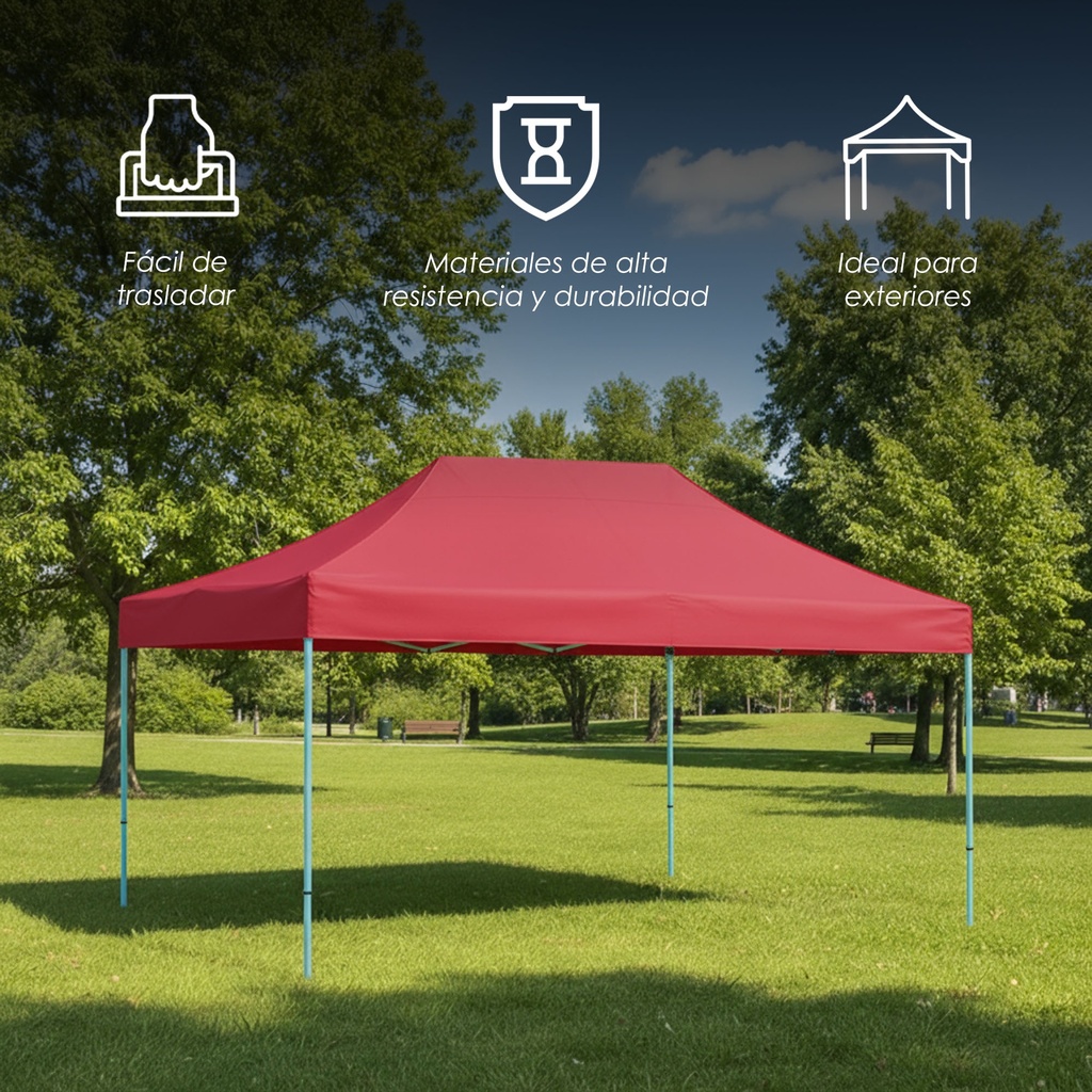 Toldo Plegable 2x3 Rojo