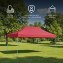 Toldo Plegable 2x3 Rojo