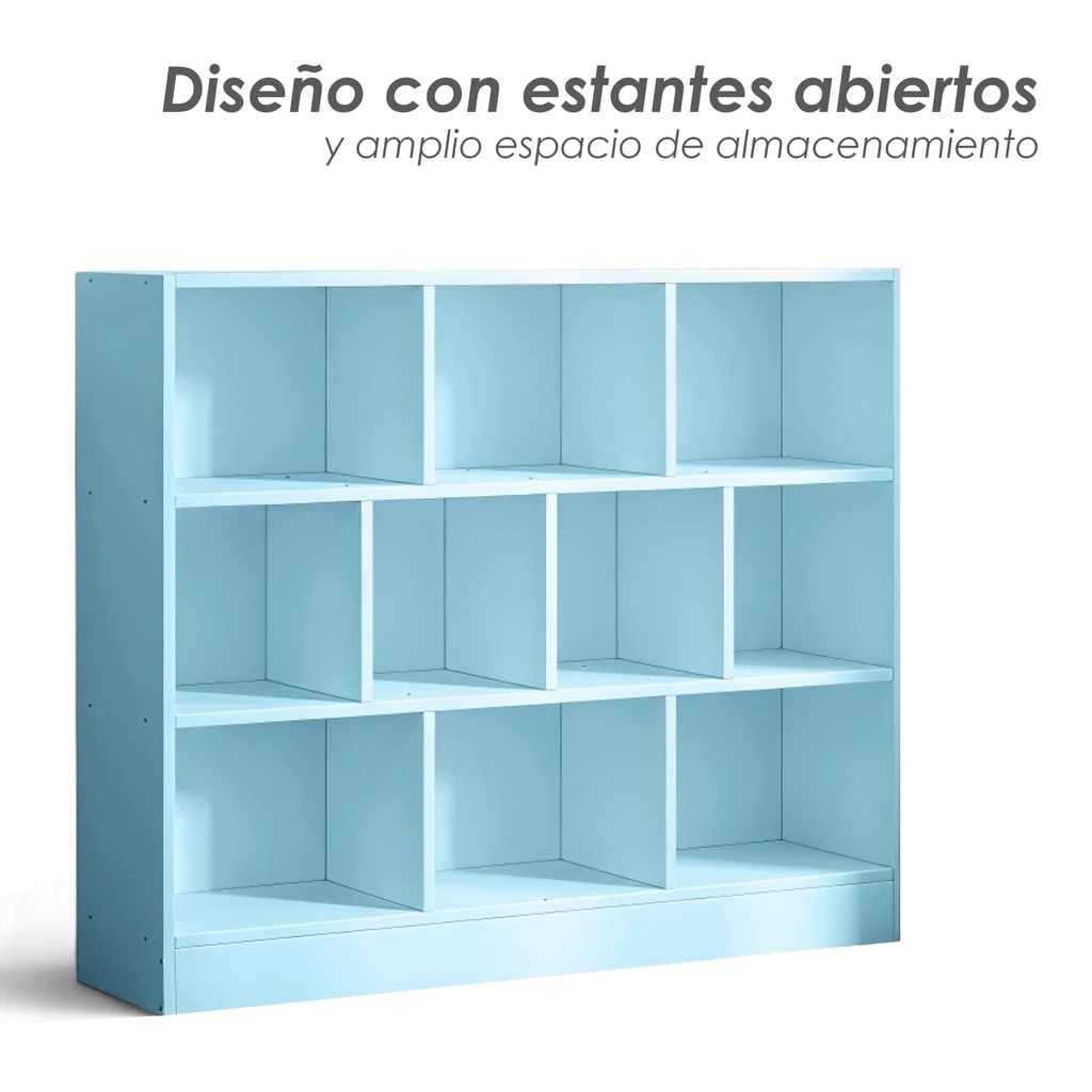 Librero organizador de 10 cubos