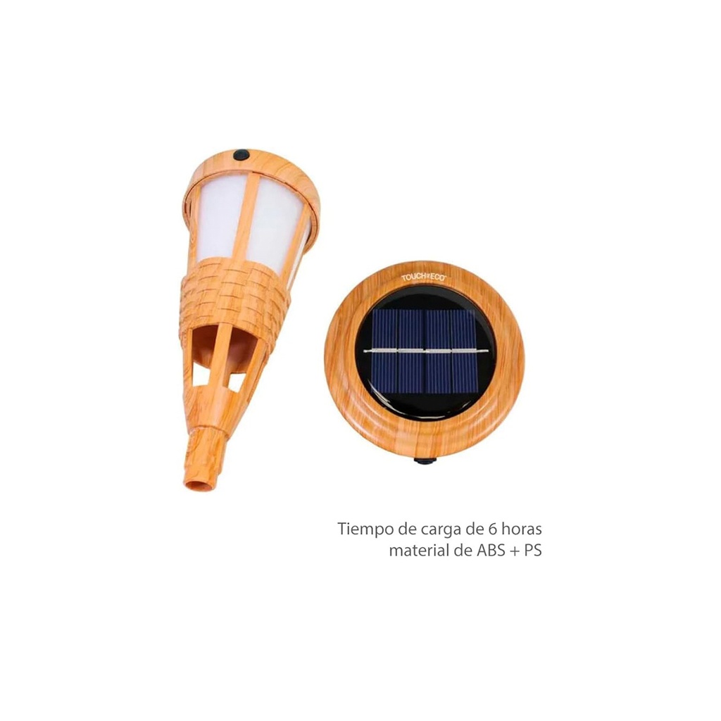 4 Lámparas solares 40 leds tipo antorcha tiki