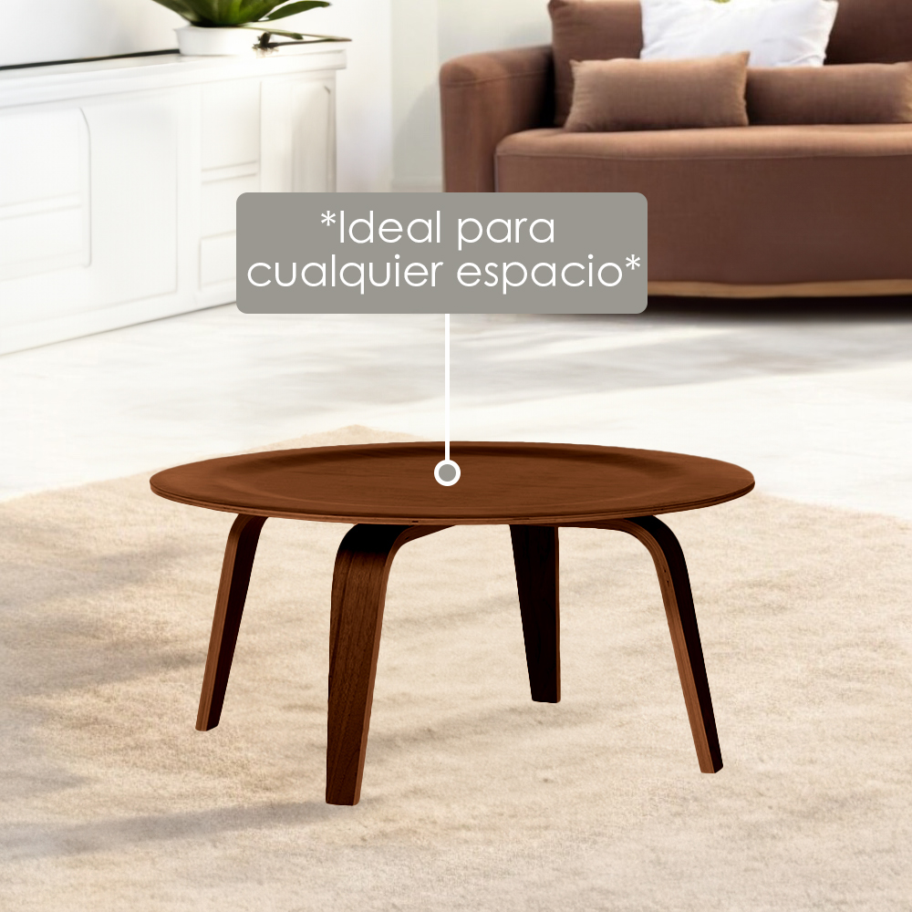 Mesa de Centro Redonda Nogal