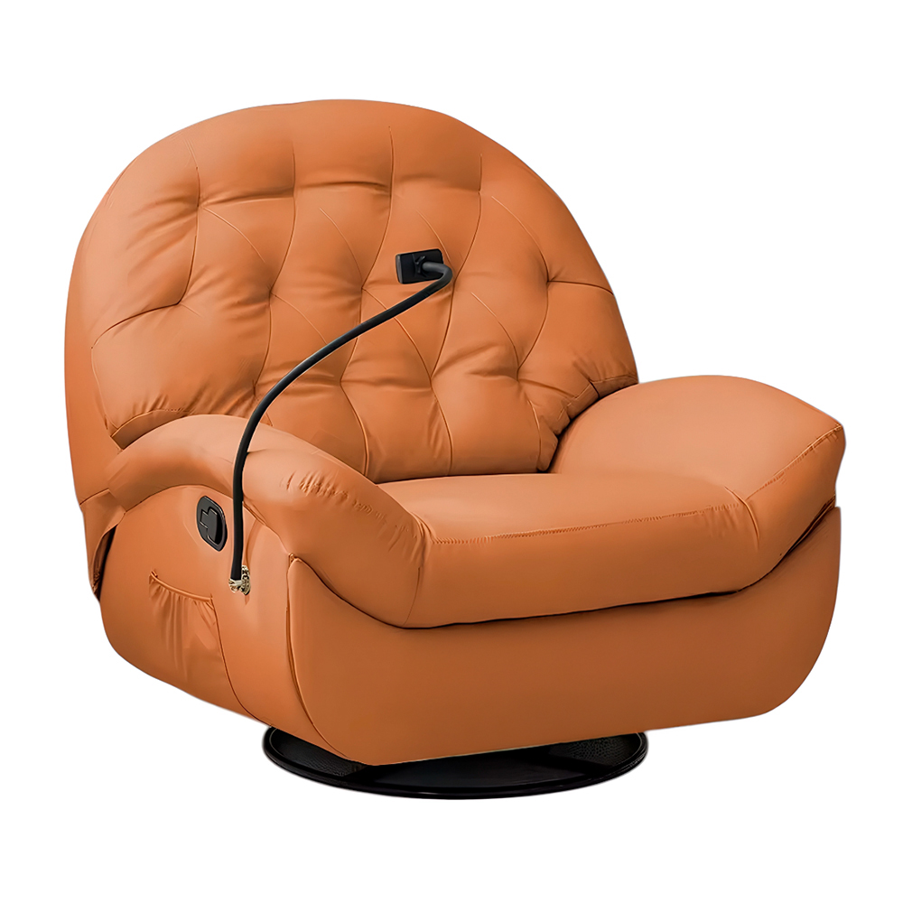 Sofá Naranja Reclinable Eléctrico