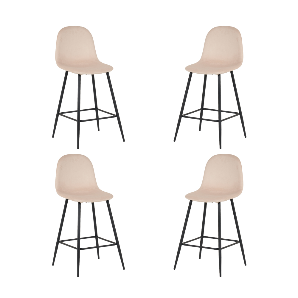 [4SB-Candina/Bei] 4 sillas altas Candina beige para bar