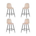 4 sillas altas Candina beige para bar 