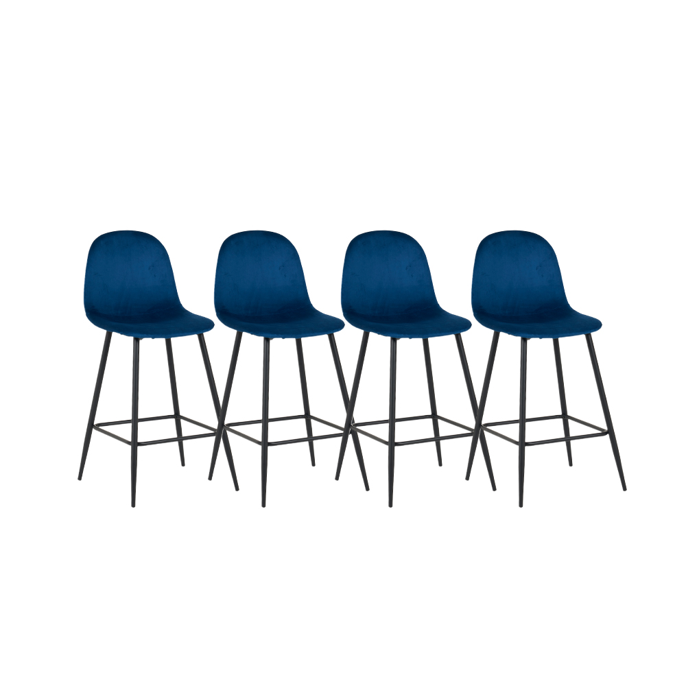 [4SB-Candina/AzulM] 4 sillas altas Candina Azul para bar