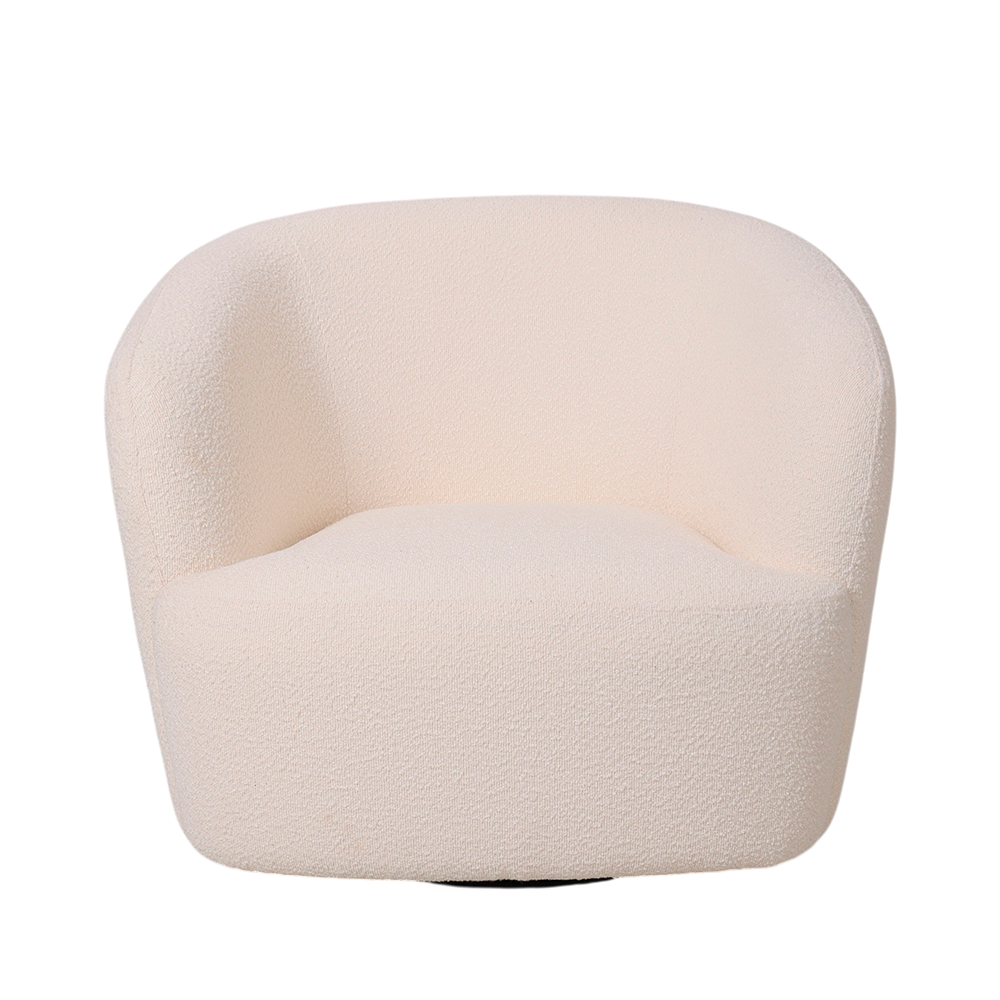 [Sofa1P-Osaka/Bei] Sillón Moderno Giratorio Osaka Beige