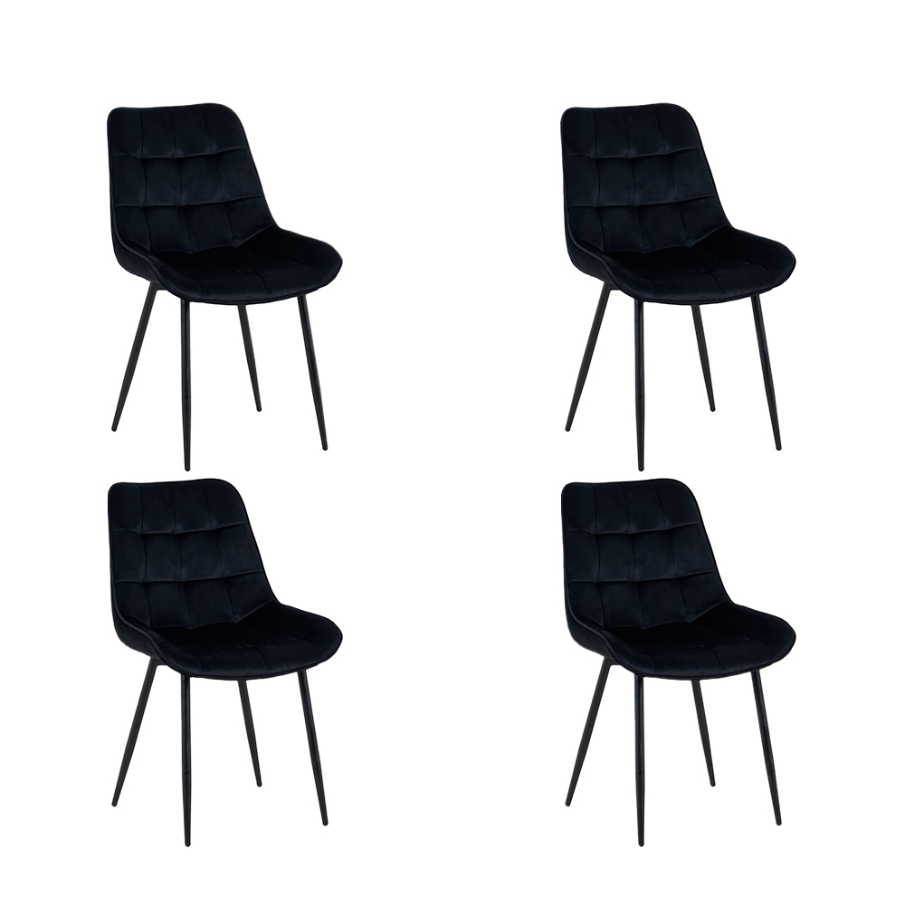 [4Silla-Lar/Neg] 4 Sillas de Comedor Negro Lar