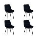 4 Sillas de Comedor Negro Lar