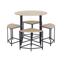 Comedor Redondo Compacto de 5 Piezas 