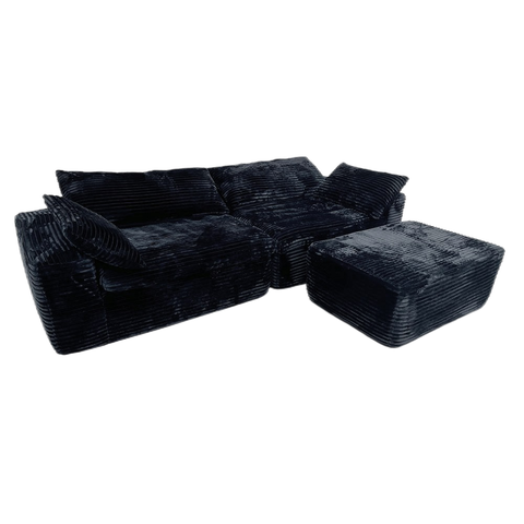 [Sofa2P-Bolonia/Neg] Sofá Bolonia Negro 2 plazas