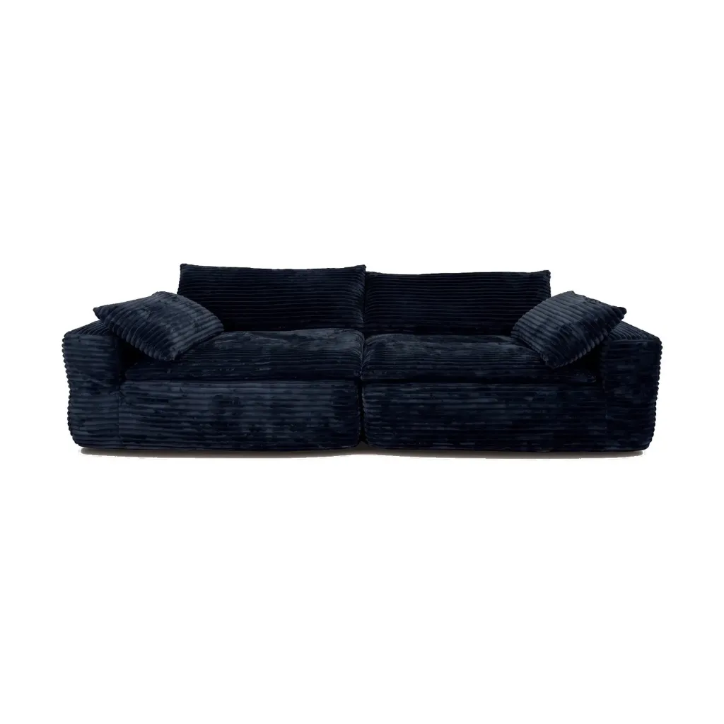 [Sofa2P-Bolonia/Neg] Sofá Bolonia Negro 2 plazas