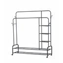 Perchero metálico con zapatera y estantes