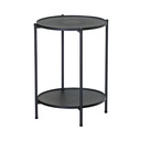 Mesa auxiliar redonda doble nivel negra