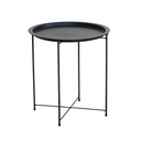 Mesa auxiliar redonda negra minimalista