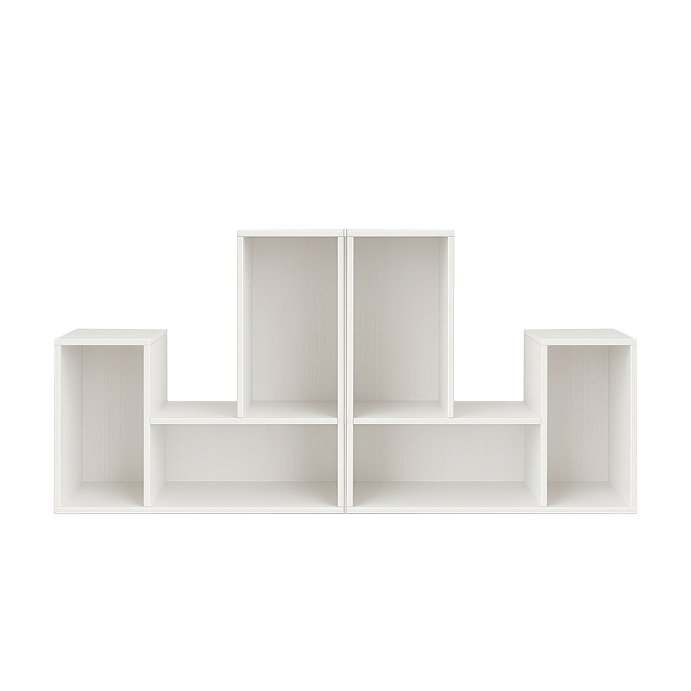 [2LM3-Bla] Kit de 2 Librero Modular de 3 cubos Blanco
