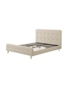 Base Con Cabecera Cama-014 de Madera Queen Beige