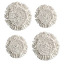 Paquete 4 Manteles Redondos Boho Macramé Blanco