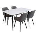Comedor de Mármol con Sillas Grises