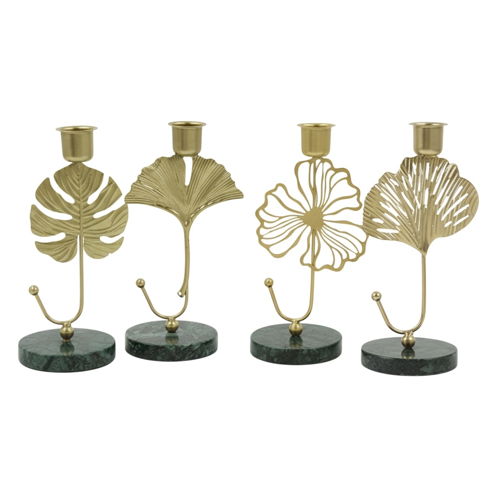 4 Portavelas Color Dorado