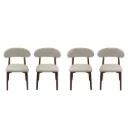 Juego de 4 Sillas de Comedor Dinamarca Lino Beige y Madera