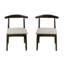 Set de 2 Sillas Nordico Madera Nogal y Beige