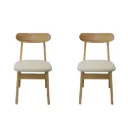 Set 2 Sillas Kora: Estilo Japandi en Madera y Tela Café