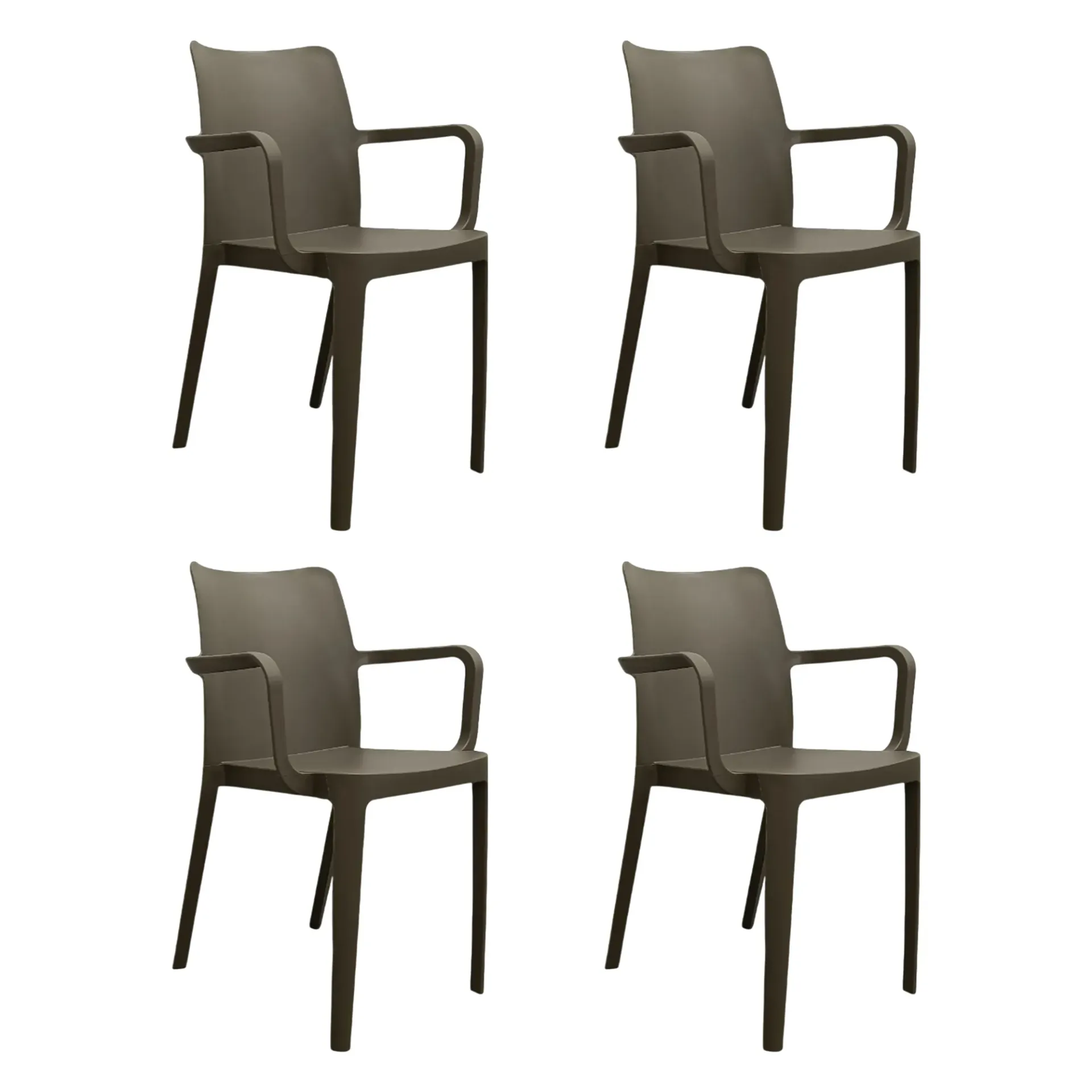 4 Sillas Plásticas Solei Color Gris