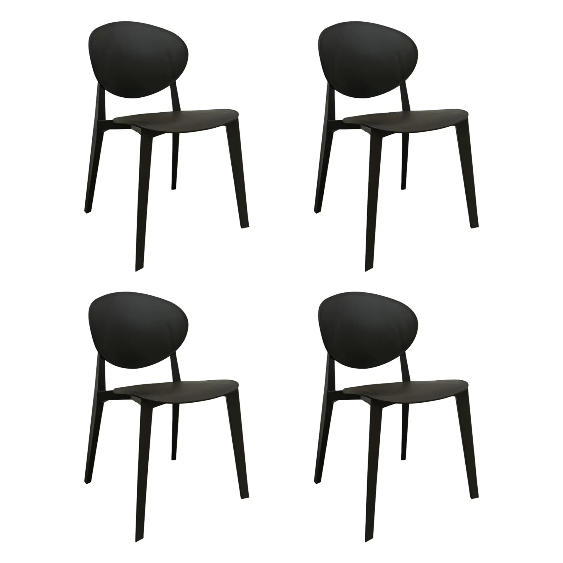 4 Sillas Plásticas Teksi Color Negro