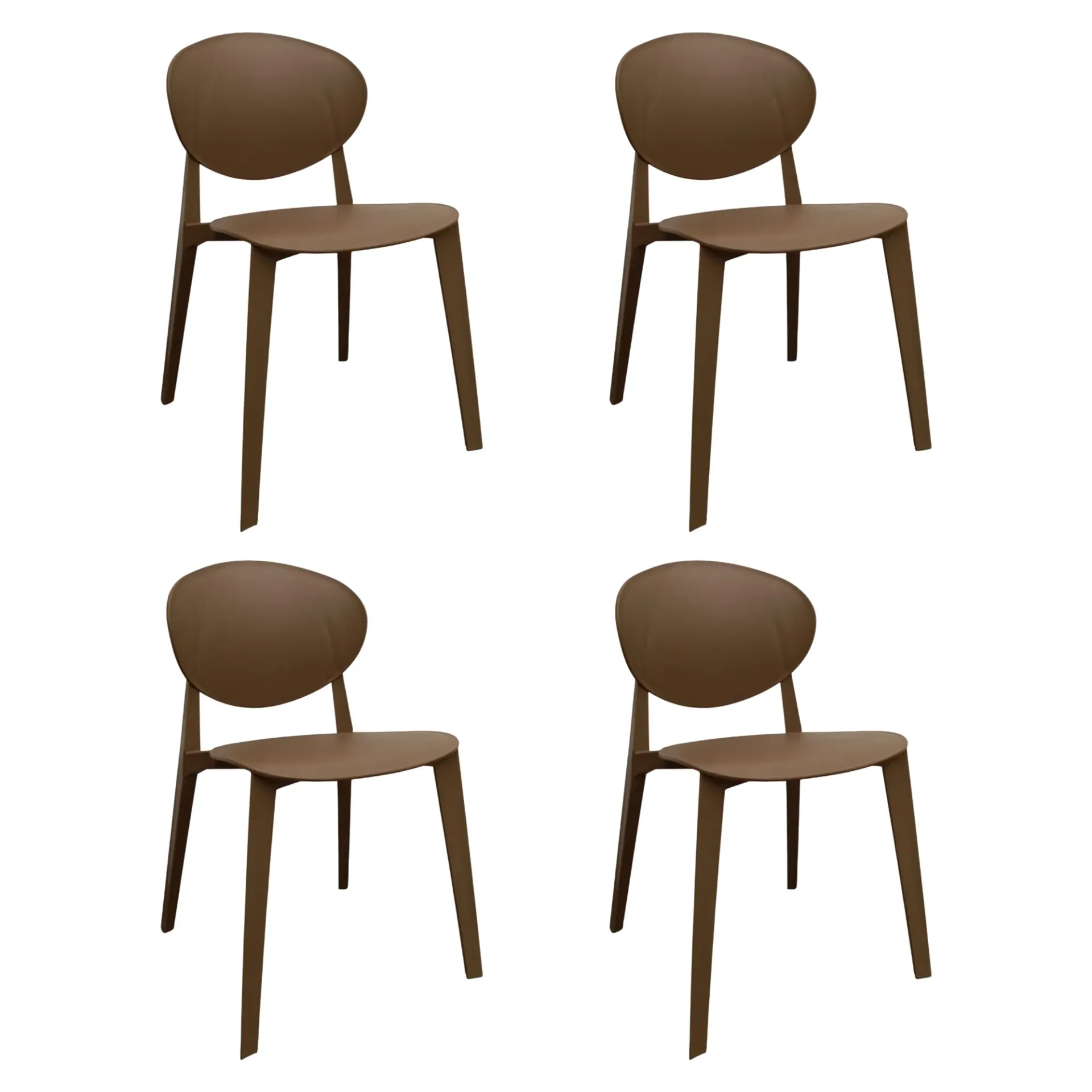 4 Sillas Plásticas Teksi Color Café