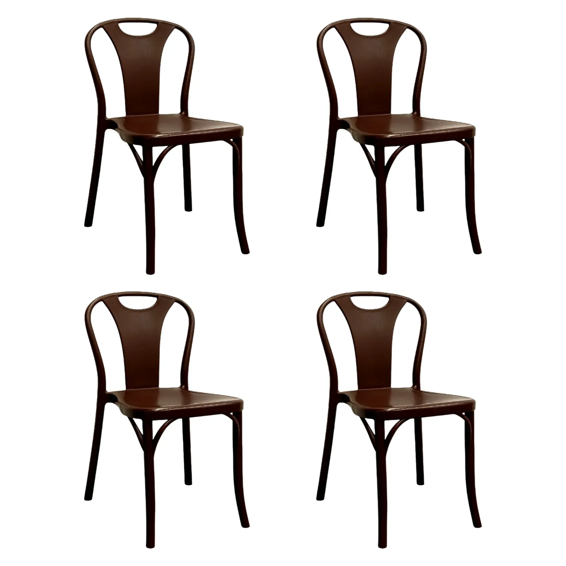 [4Silla-Bistrot/Caf] 4 Sillas Plásticas Bistrot Color Café