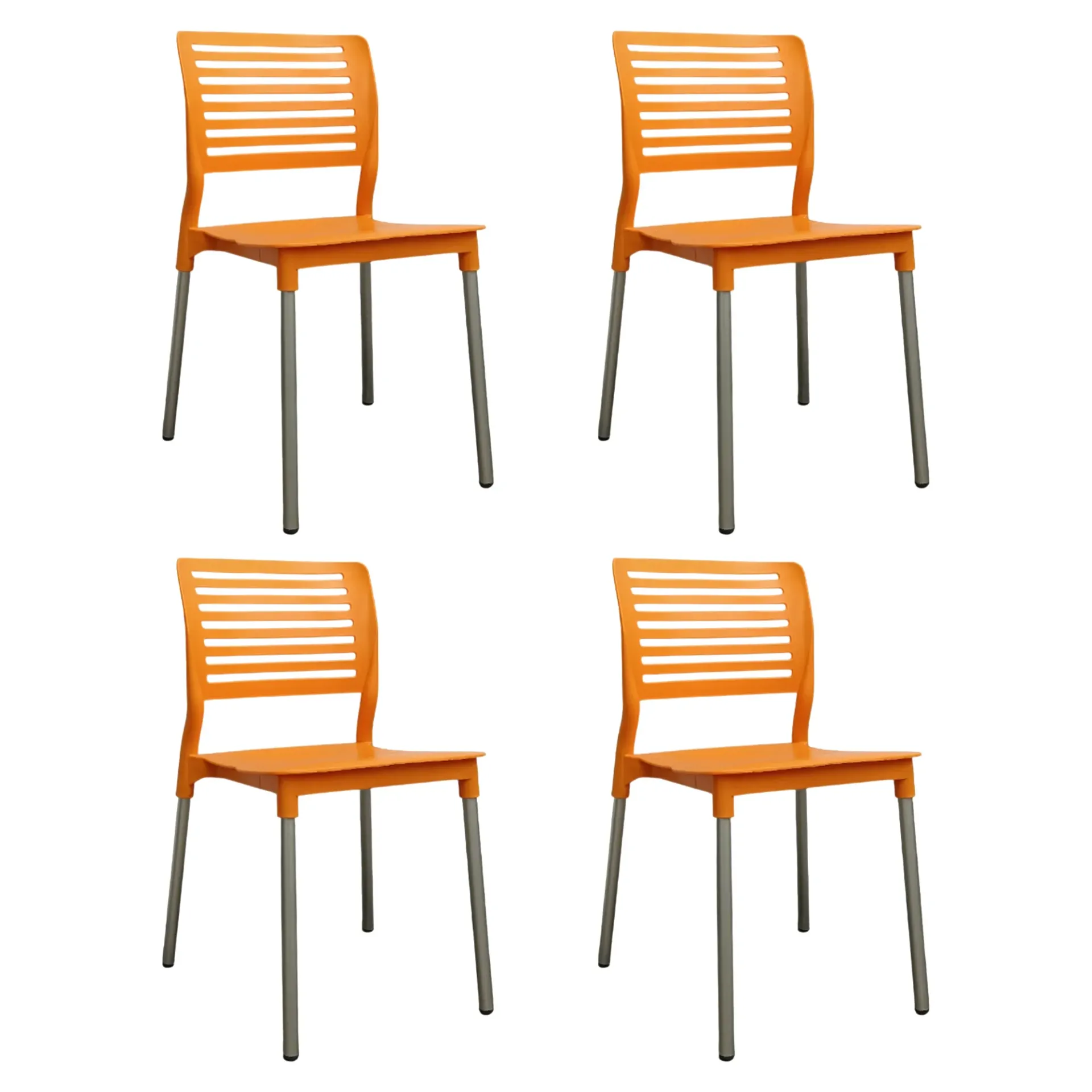 [4Silla-Galeri/Nar] 4 Sillas Plásticas Galerí Color Naranja