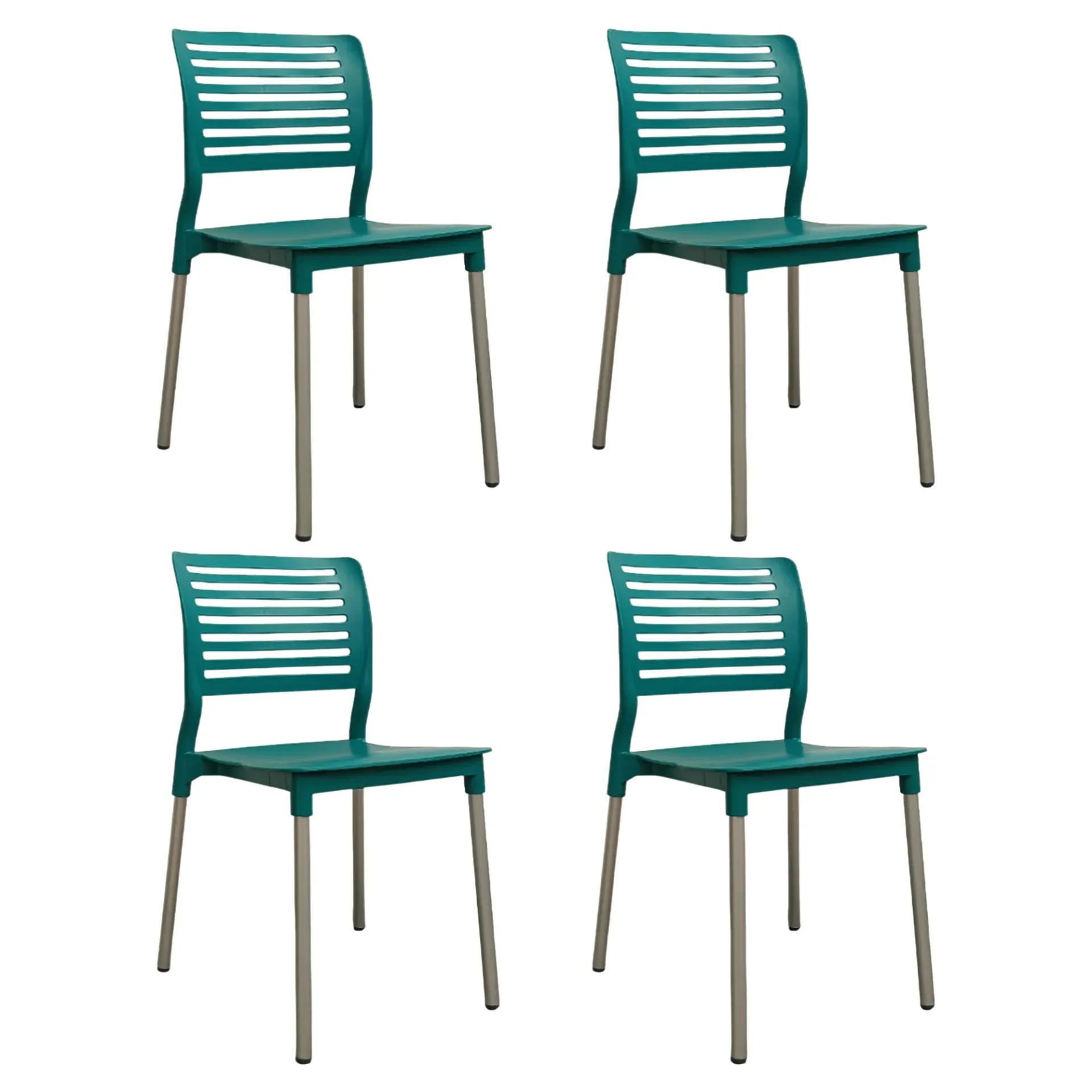 [4Silla-Galeri/Azu] 4 Sillas Plásticas Galerí Color Azul