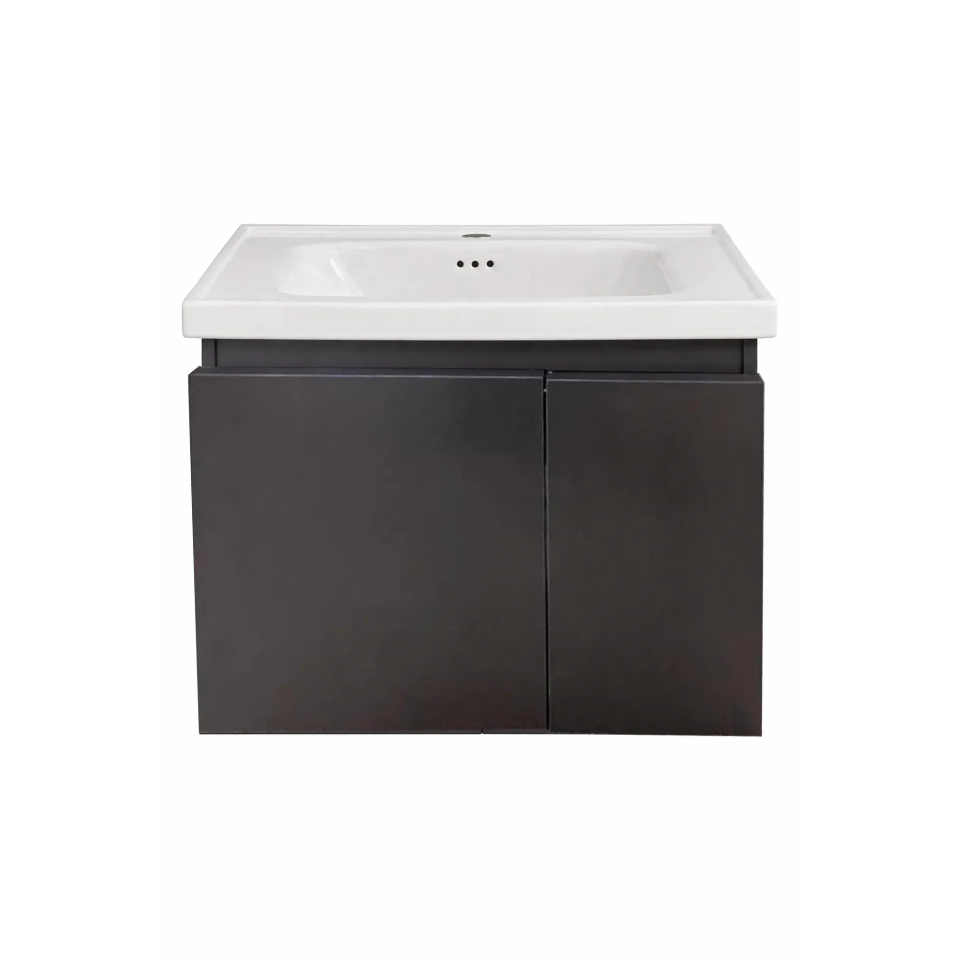 [GBaño-65/Neg] Lavamanos Flotante con Gabinete, Diseño Moderno Negro y Almacenamiento Funcional