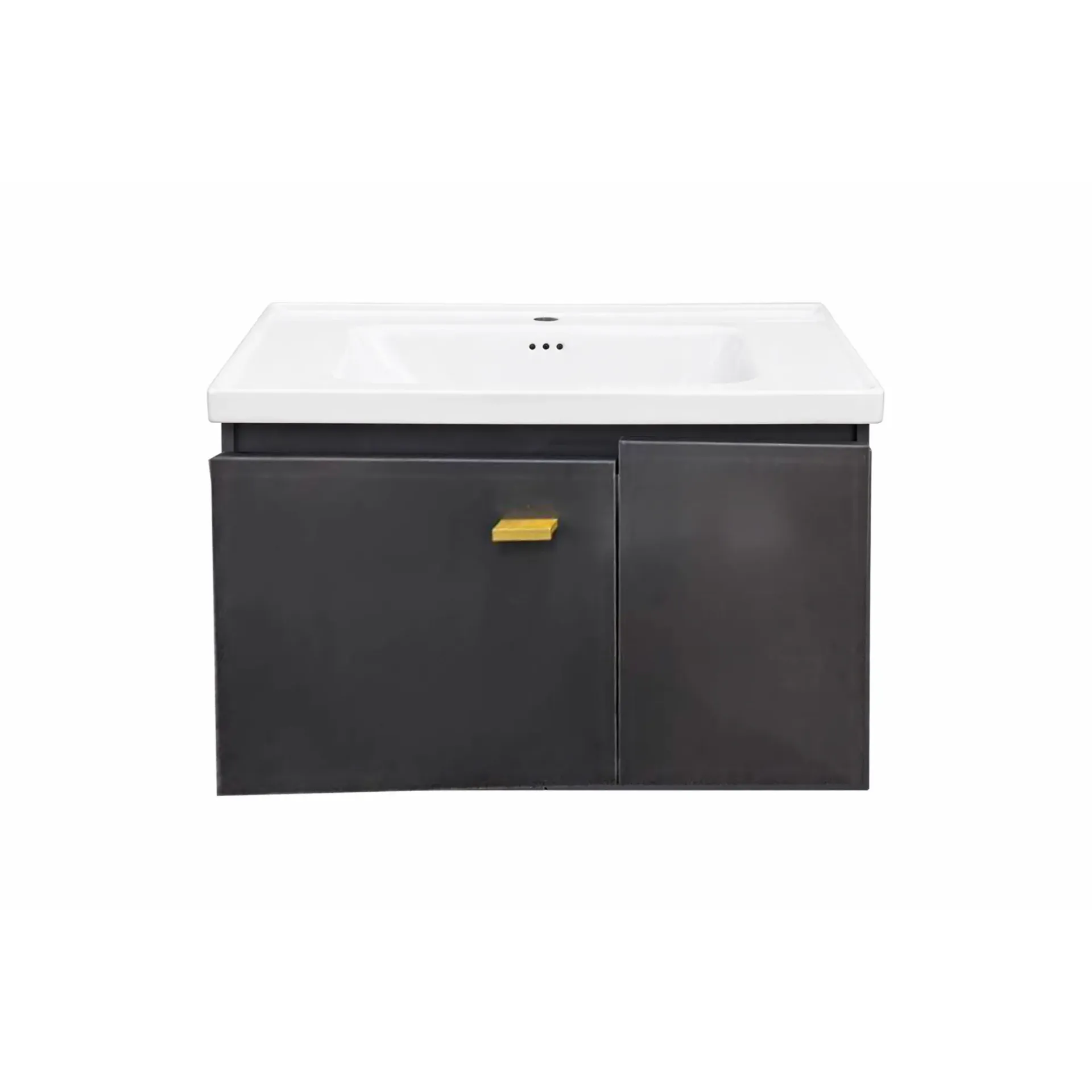 Gabinete de Baño Flotante Gris con Lavabo Cerámico Diseño Amplio y Almacenaje Funcional