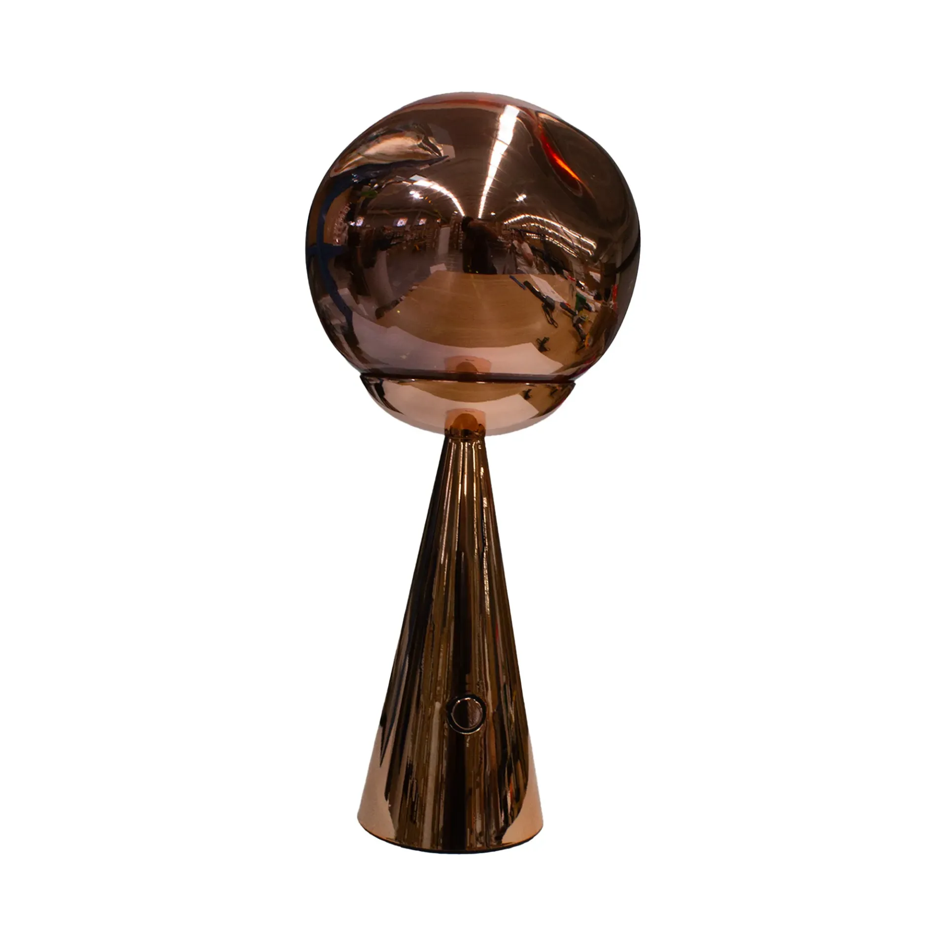 Lámpara Mesa Lava Color Oro Rosado