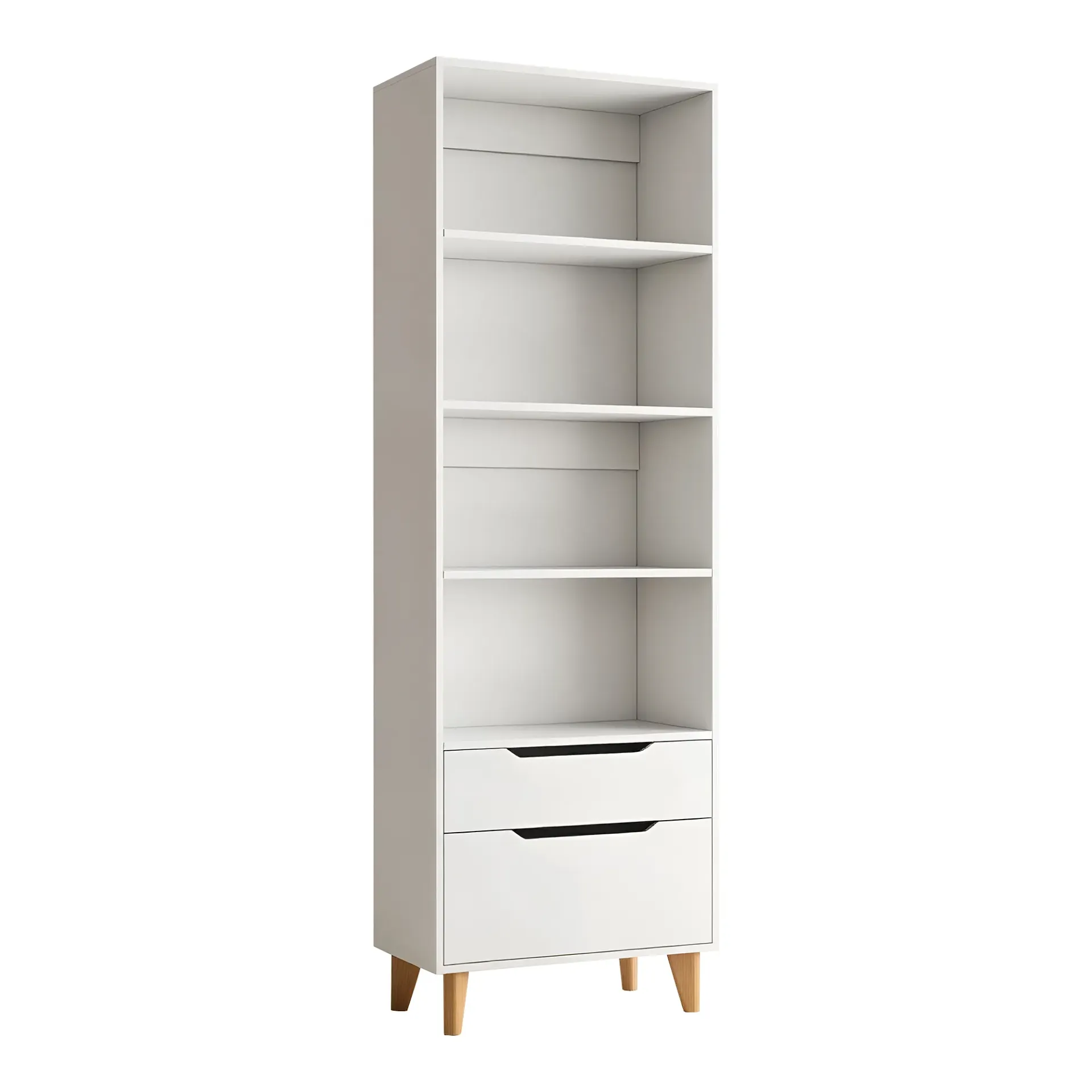 Librero Moderno de Madera con Cajones y Compartimentos Abiertos Mueble Organizador 180 cm Alto