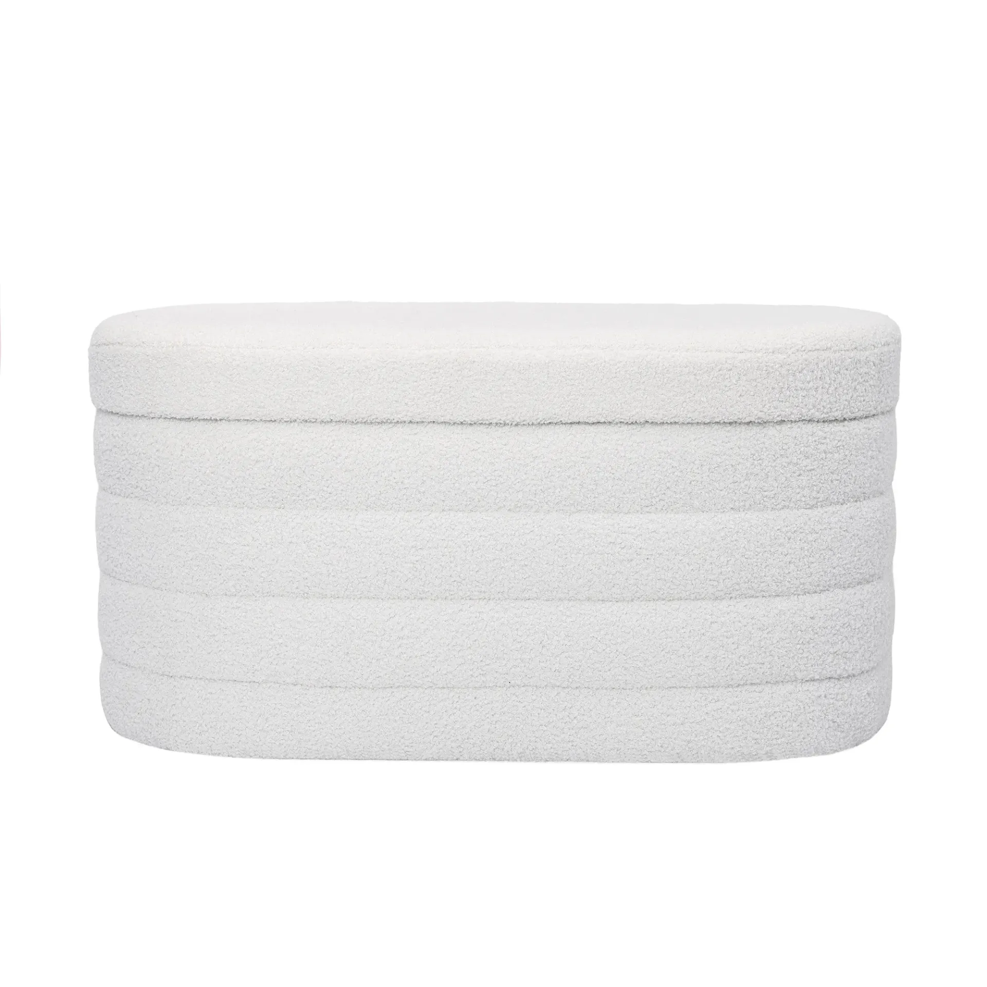 Taburete Lateral con Almacenamiento Tapizado Bouclé