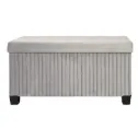 Taburete Baúl Tapizado Gris con Almacenaje Oculto