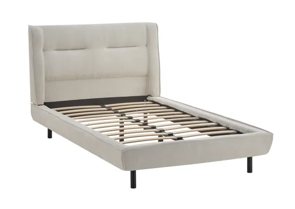 Cama Individual – Tapizada en Beige