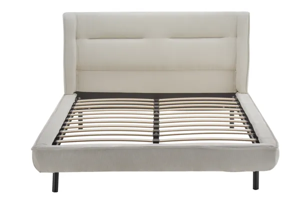 [Cama-XS9154-BeiM] Cama Matrimonial – Tapizada en Beige