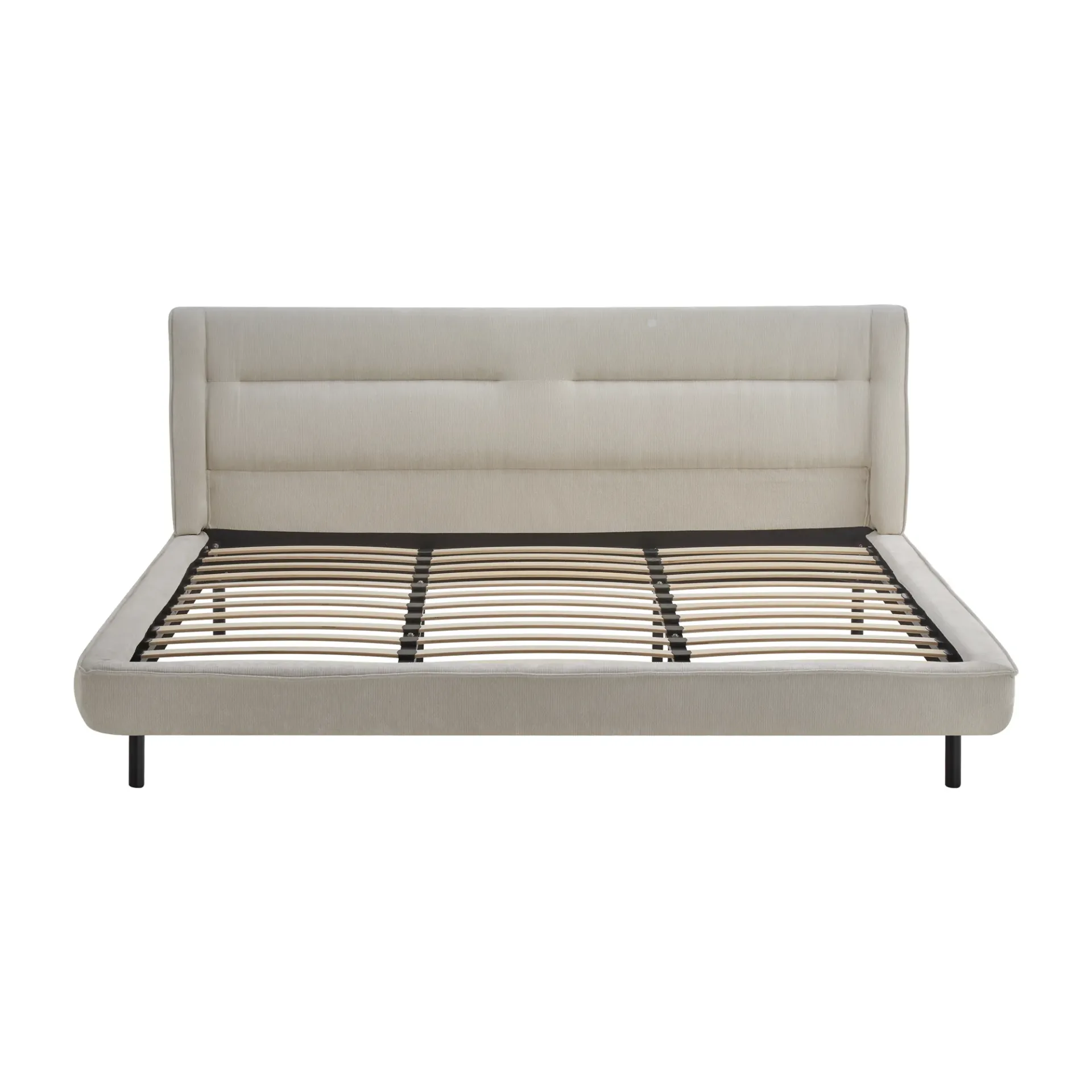 [Cama-XS9154-BeiK] Cama King Size – Tapizada en Beige