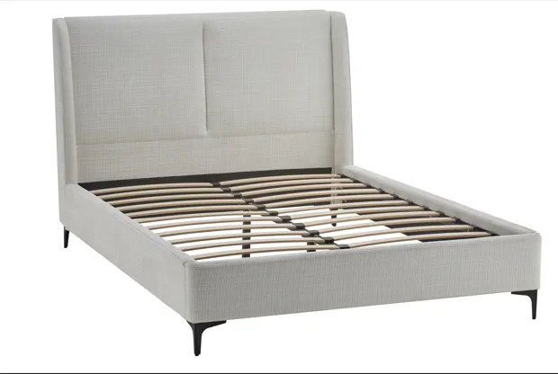 Cama Matrimonial – Tapizada en Gris Claro