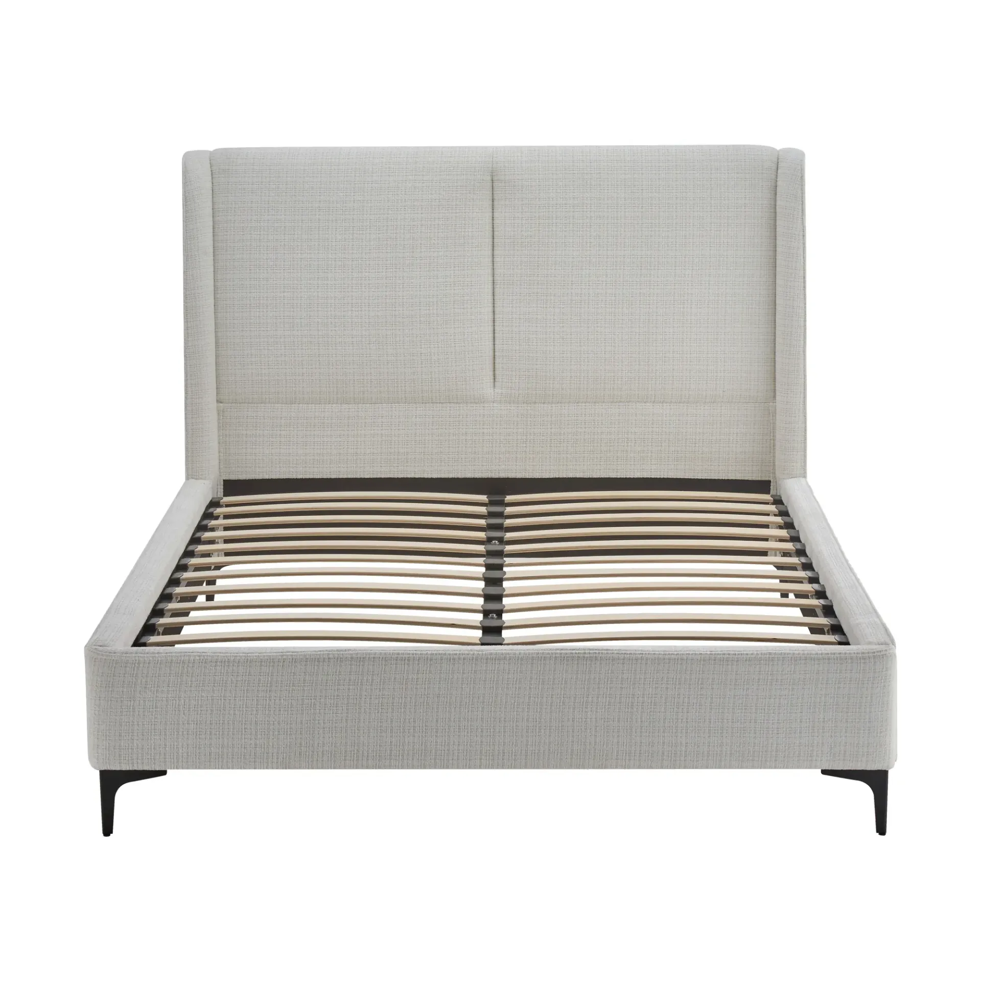 Cama Matrimonial – Tapizada en Gris Claro