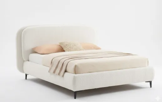 [Cama-XS9169-BlaK] Cama King Size – Tapizada en Blanco