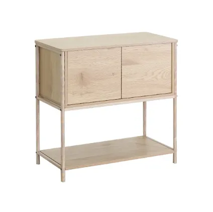 Mesa Consola Minimalista Madera Clara con Almacenamiento