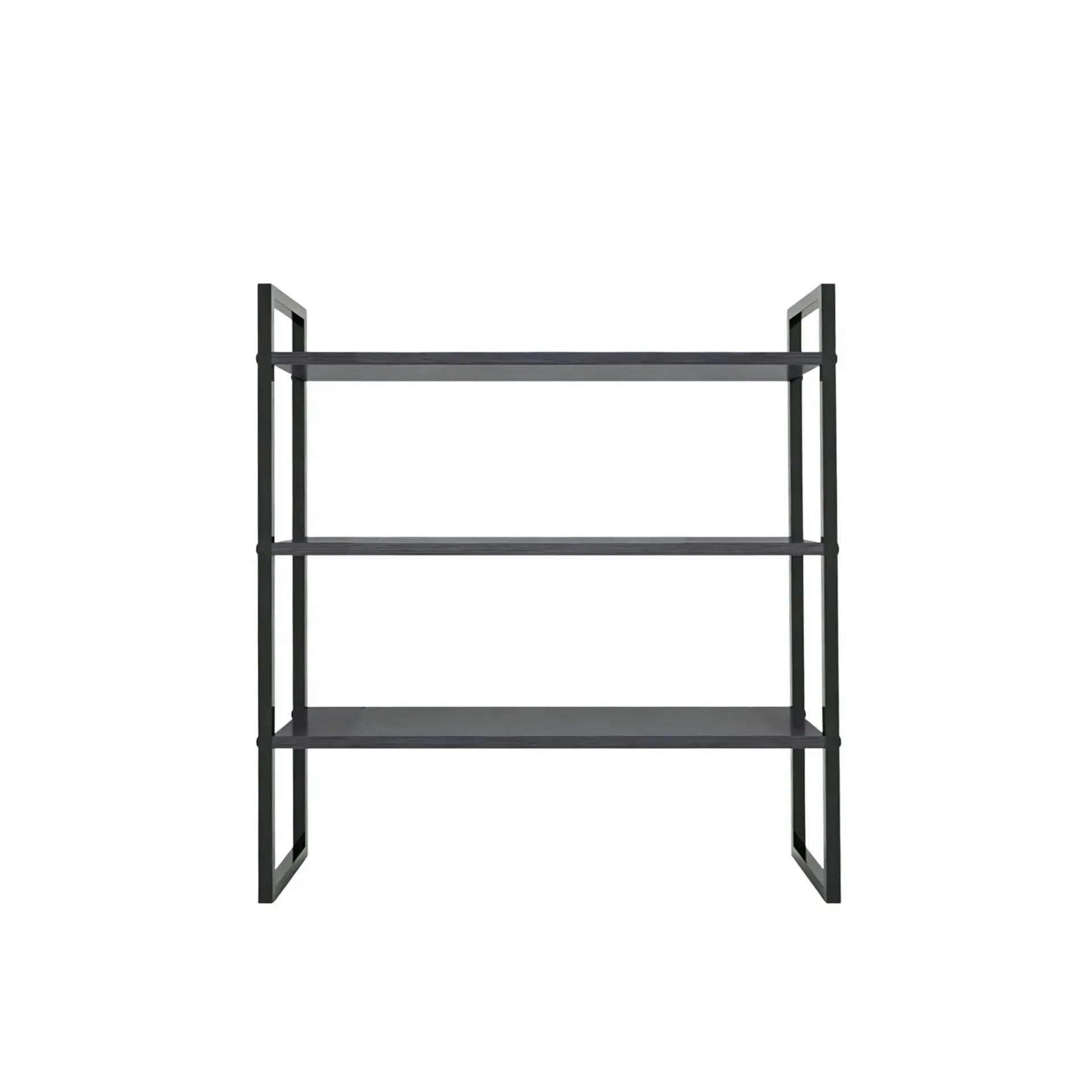 [Est3N-Negro-GDX] Estante Organizador de 3 Niveles con Estructura Metálica y Repisas de MDF con Melamina, Diseño Compacto y Moderno