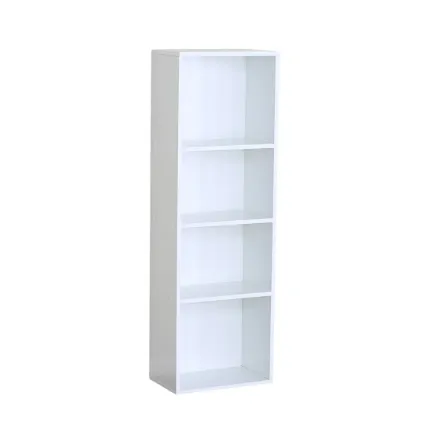 Librero Vertical Blanco 4 Niveles Compacto
